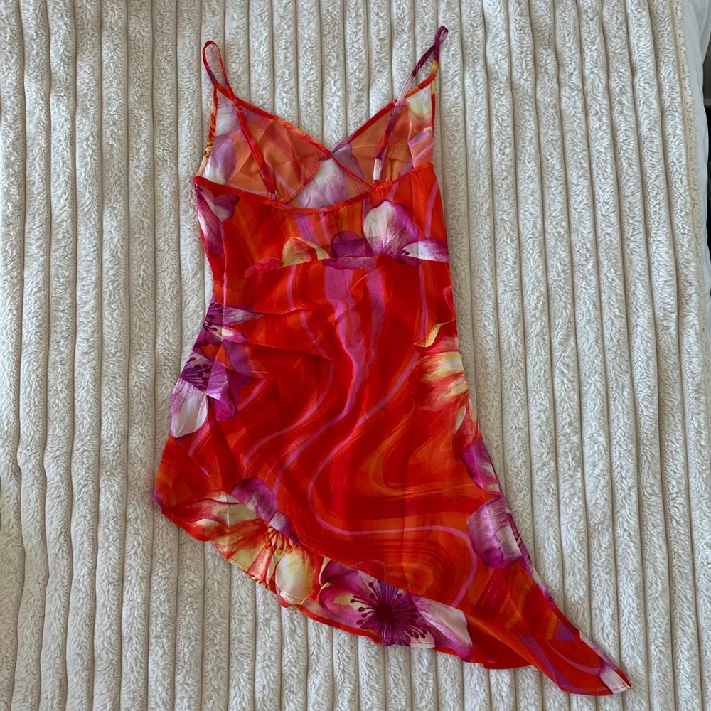 NWT Blackbough Bridget Sheer Sun Dress - Spritz - Asymmetrical Ruffled Slip - Picture 13 of 17
